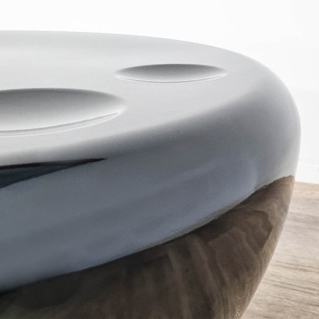 Table basse ronde noire Talia - Fibre de Verre