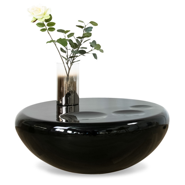 Table basse ronde noire Talia - Fibre de Verre