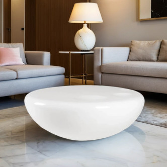 Table basse blanche laquée Talia - Prix Usine !