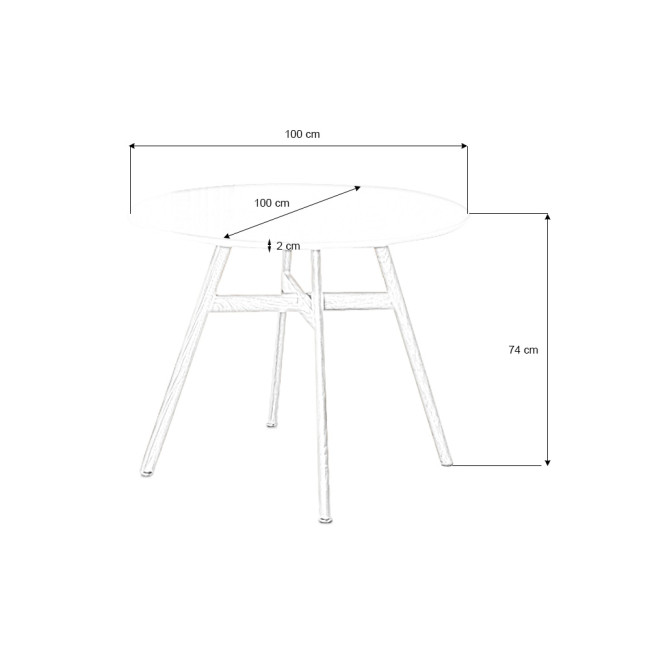 Table ronde de cuisine blanche 100cm Umbria - Prix Usine !