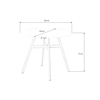 Table ronde de cuisine blanche 100cm Umbria - Prix Usine !