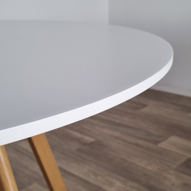 Table ronde de cuisine blanche 100cm Umbria - Prix Usine !