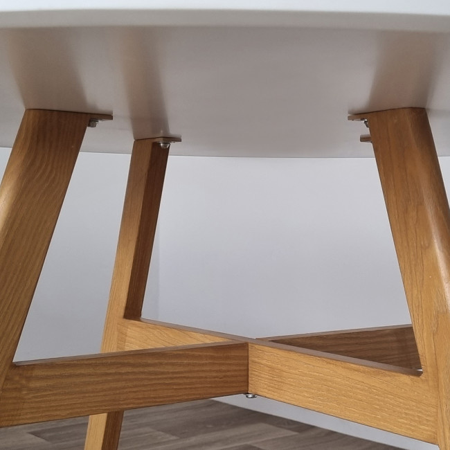 Table ronde de cuisine blanche 100cm Umbria - Prix Usine !