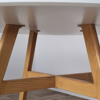 Table ronde de cuisine blanche 100cm Umbria - Prix Usine !