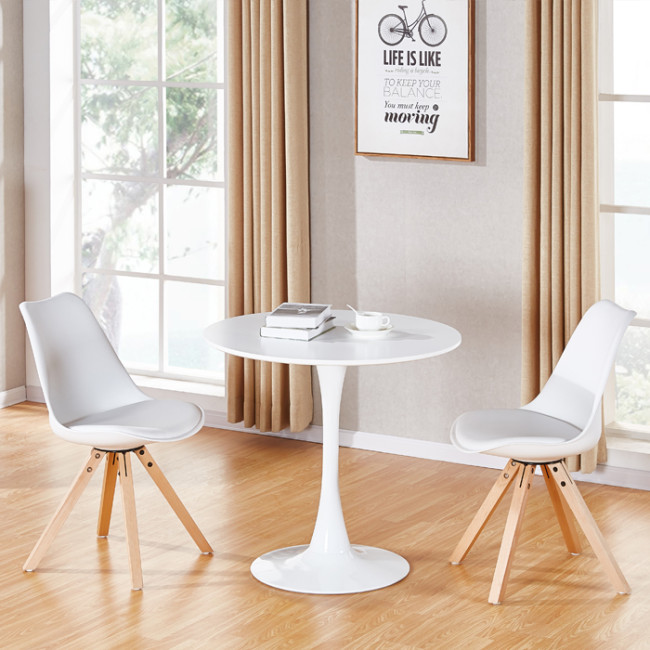 Table ronde blanche 80cm Abrezzo - Prix d'Usine