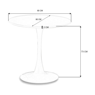 Table ronde blanche 80cm Abrezzo - Prix d'Usine