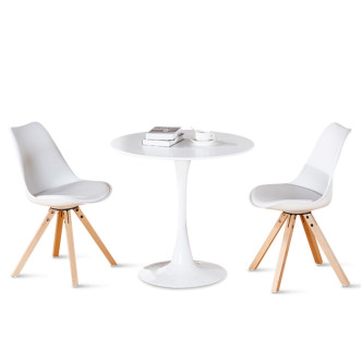 Table ronde blanche 80cm Abrezzo - Prix d'Usine