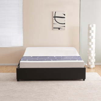 Lit 140x190 cm noir avec tiroirs de rangement et sommier - Nott