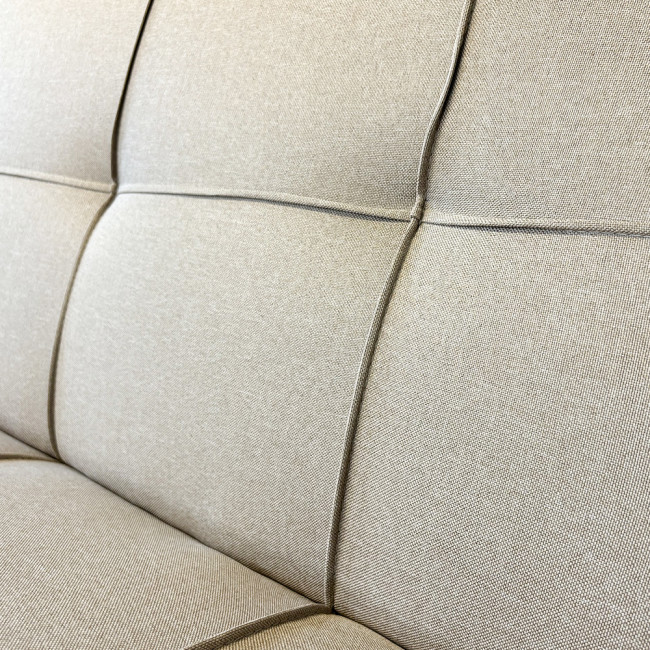 Banquette convertible 3 places en tissu taupe - Prix fous