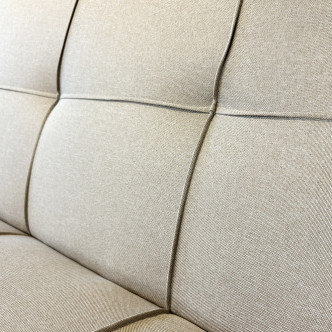 Banquette convertible 3 places en tissu taupe - Prix fous