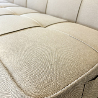 Banquette convertible 3 places en tissu taupe - Prix fous