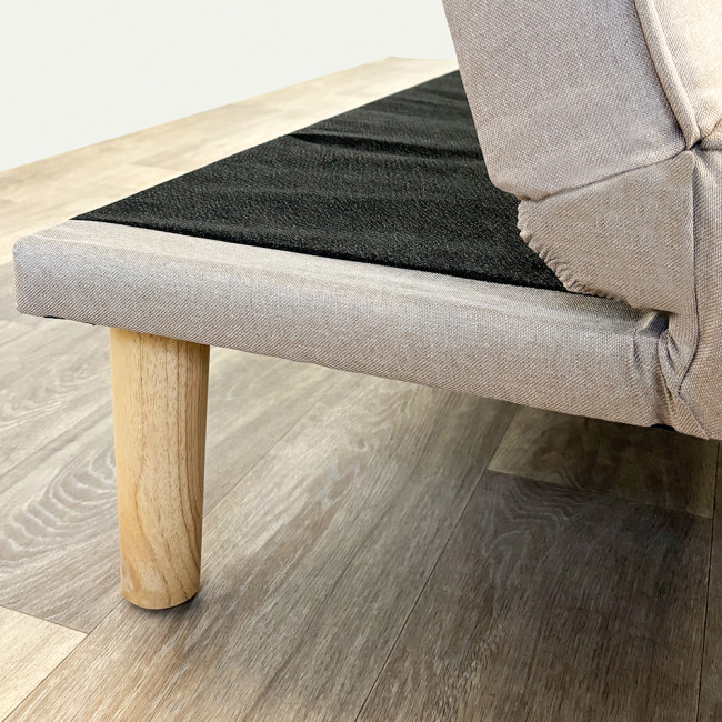 Banquette convertible 3 places en tissu taupe - Prix fous