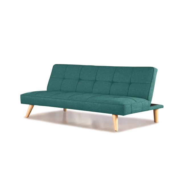 Banquette convertible 3 places en tissu vert - Siljan