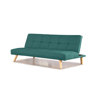 Banquette convertible 3 places en tissu vert - Siljan