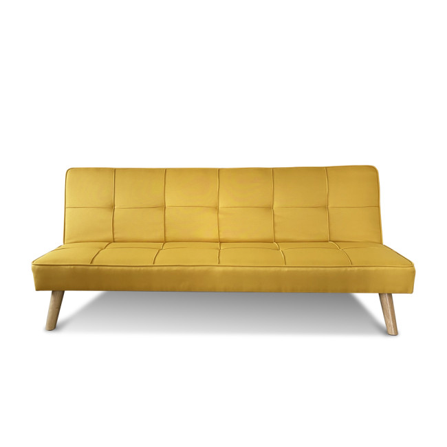 Banquette clic clac 3 places convertible jaune moutarde – Siljan