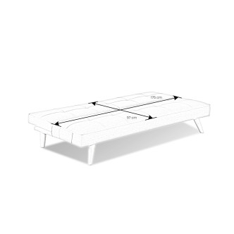 Banquette clic clac 3 places convertible jaune moutarde – Siljan