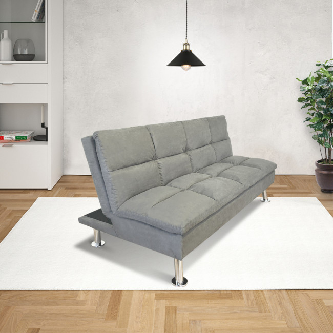 Banquette 3 places en microfibre gris - Vanan 