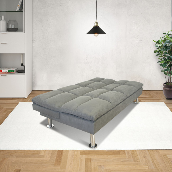 Banquette 3 places en microfibre gris - Vanan 