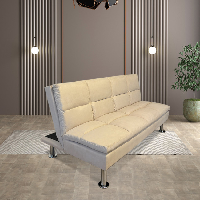 Clic clac 3 places en microfibre beige Vanan – Offre imbattable !