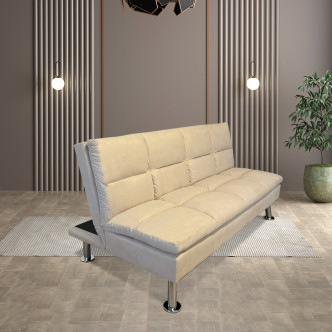 Clic clac 3 places en microfibre beige Vanan – Offre imbattable !