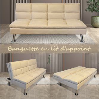 Clic clac 3 places en microfibre beige Vanan – Offre imbattable !