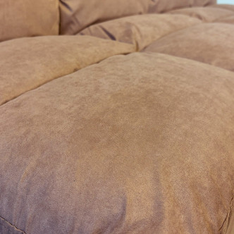 Banquette 3 places convertible en microfibre marron – Vanan