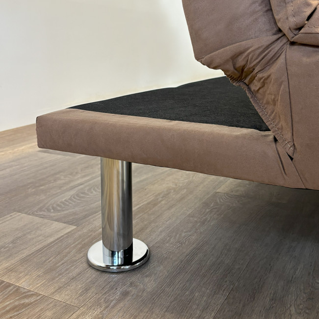 Banquette 3 places convertible en microfibre marron – Vanan