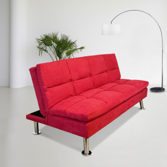 Clic clac 3 places en microfibre rouge –  Vanan 