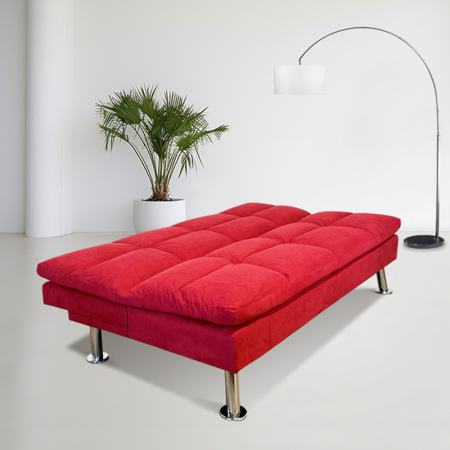 Clic clac 3 places en microfibre rouge –  Vanan 