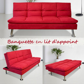 Clic clac 3 places en microfibre rouge –  Vanan 