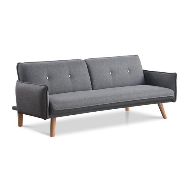 Banquette clic clac 3 places en tissu gris - Ester