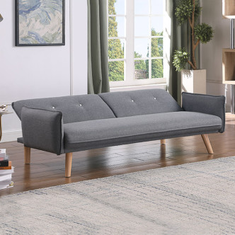 Banquette clic clac 3 places en tissu gris - Ester