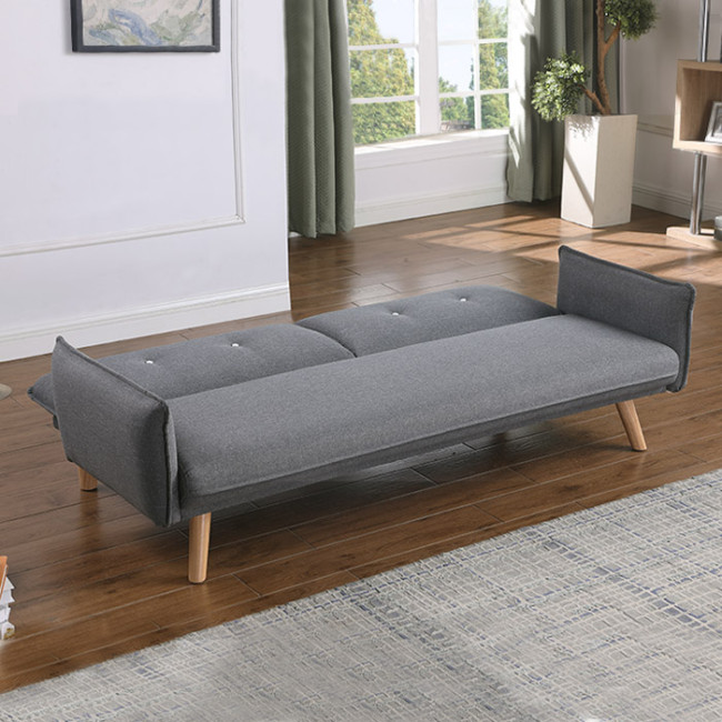 Banquette clic clac 3 places en tissu gris - Ester