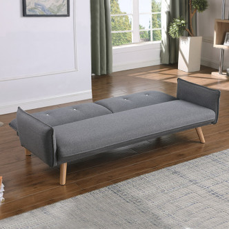 Banquette clic clac 3 places en tissu gris - Ester