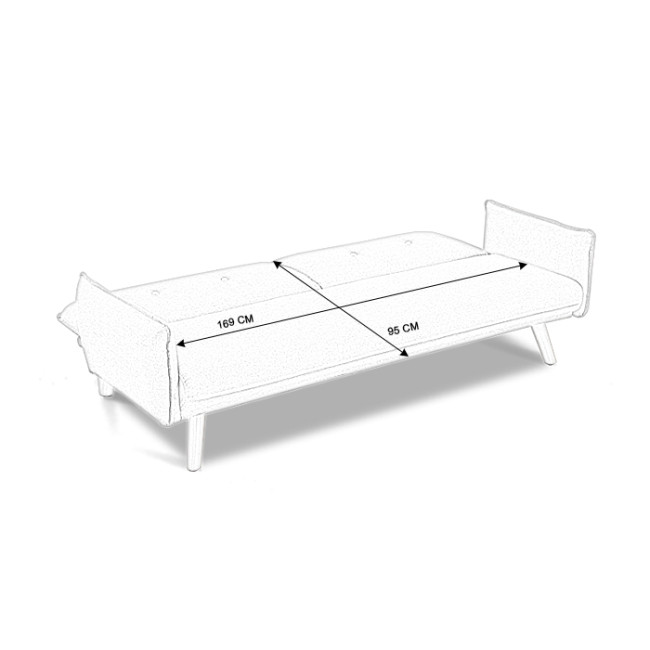 Banquette clic clac 3 places en tissu gris - Ester