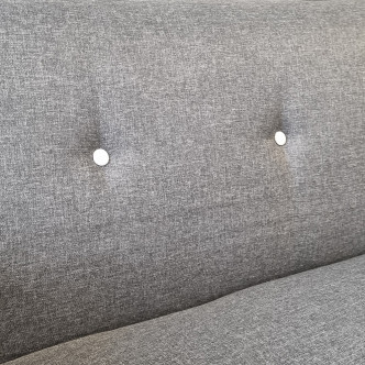 Banquette clic clac 3 places en tissu gris - Ester