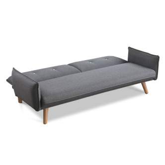 Banquette clic clac 3 places en tissu gris - Ester