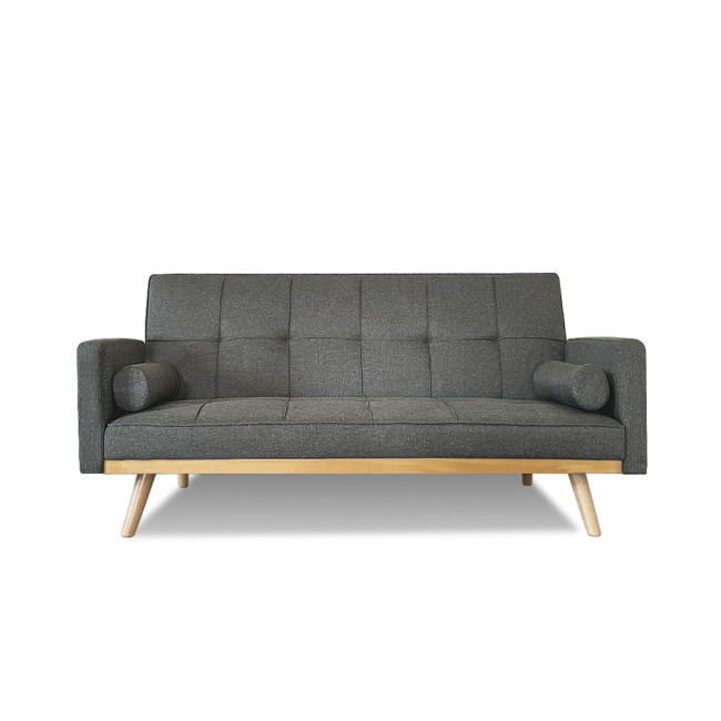 Banquette clic clac 3 places en tissu gris - Olan