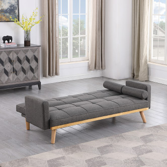 Banquette clic clac 3 places en tissu gris - Olan
