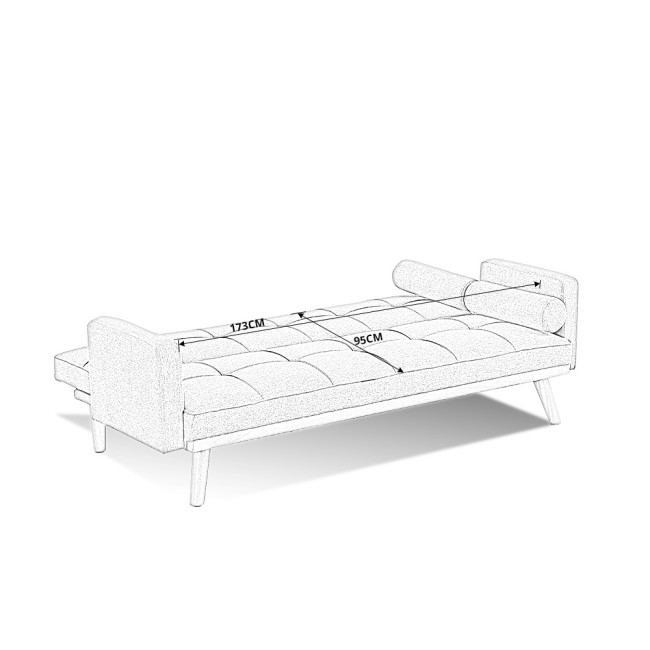 Banquette clic clac 3 places en tissu gris - Olan