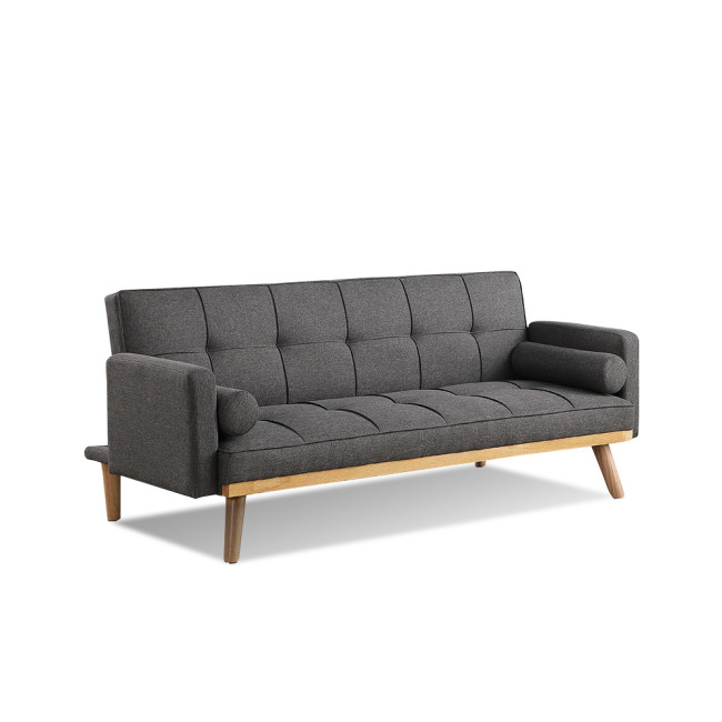 Banquette clic clac 3 places en tissu gris - Olan