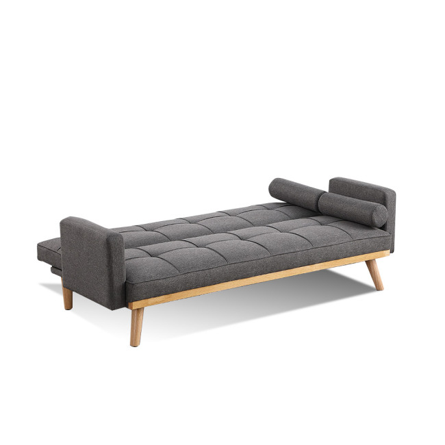 Banquette clic clac 3 places en tissu gris - Olan