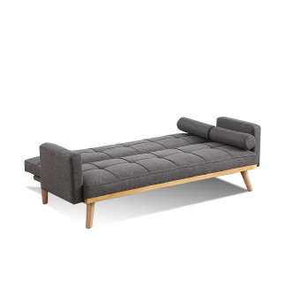 Banquette clic clac 3 places en tissu gris - Olan