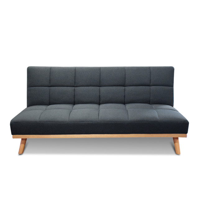 Banquette clic clac 3 places en tissu gris - Hellin