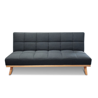 Banquette clic clac 3 places en tissu gris - Hellin