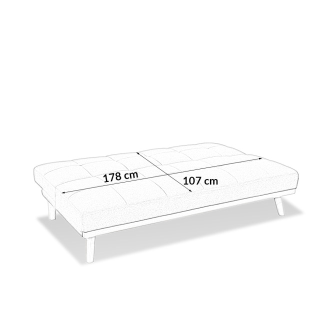 Banquette clic clac 3 places en tissu gris - Hellin