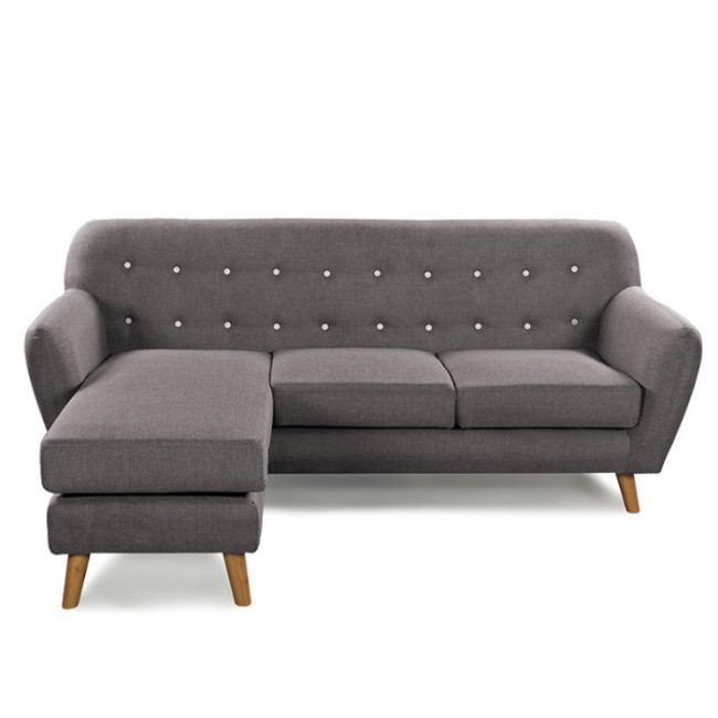 Canapé scandinave gris avec angle réversible Sven  - Tendance Scandinave