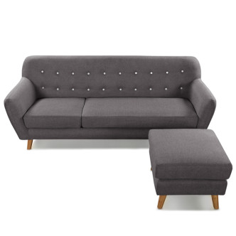 Canapé scandinave gris avec angle réversible Sven  - Tendance Scandinave