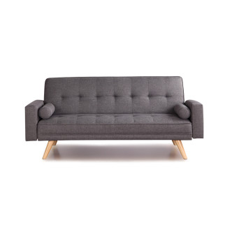 Clic clac 3 places en tissu gris Vienne - Offre Discount