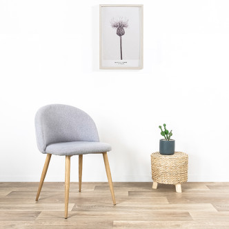 Chaise scandinave en tissu gris - Rossi
